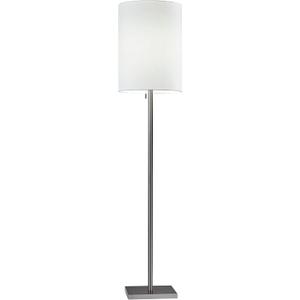 Adesso Brushed Steel Floor Lamp with White Lampshade Modern Accent Light for Bedroom, Living Room, and House Dcor, 60.5 Tall