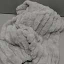 MADIZZ Set of 2 Faux Wool Plush Decorative Throw Pillow Covers 24x24 Inch Light Grey Fluffy Striped Soft Decorative Cushion Cover for Sofa Bedroom Pillow Shell