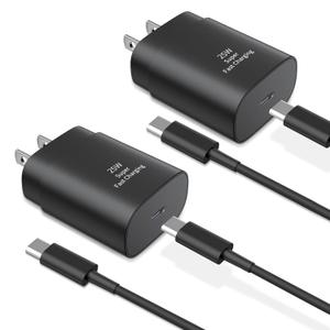 Type C Charger Fast Charging,2Pack 25W Super Fast USB C Charger Block with 6Ft USB C Cable Compatible with Samsung Galaxy S24 Ultra/S23/S22/S21/S20/Note 20/10,Pixel 6 5 4 Pro XL/iPhone 15 Series