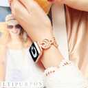 Ygtiecs Compatible with Apple Watch Band Series 7 41mm 40mm 38mm, Easy Adjustable Bracelet for Women, Bling Shiny Diamond on Moon, Dressy Replacement for Series 7 6 5 4 3 2 1 SE -iWatch Band Rose Gold