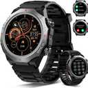 Military Smart Watches for Men(Answer/Make Calls), 1.39"HD Fitness Watch, 24/7 Heart Rate Sleep Monitor, Smart Watch for Men 110+ Sport Modes, 30Day, IP68 Waterproof Smartwatch for Android iOS, Black