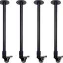 Industrial Pipe Table Leg Set with Casters, Black Metal Legs for Coffee, End Tables & Desks, Rustic Iron Vintage Legs,Set of 4(H20)