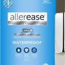 AllerEase Waterproof Mattress Protector Stain Protection Queen Size Allergen Barrier Hot Water Washable Machine Washable Durable Zippered Knit Mattress Cover Stretch Corners (White)