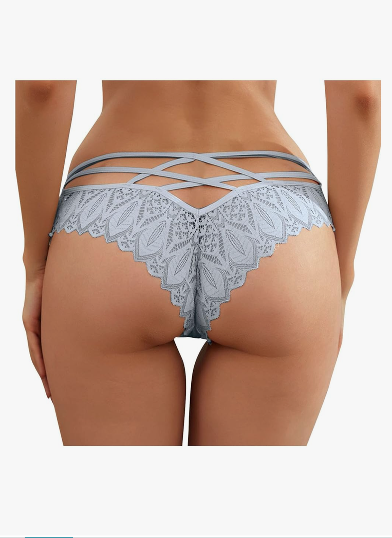 Women Panties Lace Sexy Naughty Panty Seamless Criss-Cross Lingerie High Rise Thongs Plus Size Underwear, Size -S