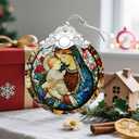 2 x Virgin Mary Stained Glass Ornament, Christian Christmas Ornaments, Christmas Tree Ornaments, Catholic Home Decor, Holiday Decor, Unique Xmas Gifts, Gift Idea, Christian Gifts, Religious Gift