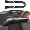 RT-TCZ for Silverado Carbon Fiber Inner Door Handle Panel Trim Cover for Chevy Silverado GMC Sierra 2014-2018 Black ABS Carbon Fiber Interior Accessories 4pcs (Crew Cab)