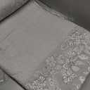 Chezmoi Collection Quinn 2-Piece Neutral Taupe Gray White Floral Hibiscus Flower Candy Stripe Patchwork Quilt Set - Pre-Washed Cotton Coverlet - Lightweight Reversible Bedspread, Twin Size