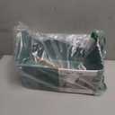 BLUE GINKGO Large Storage Basket Plastic Caddy with Wooden Handle for Bathroom, Pantry, or Cleaning Supplies (Green)