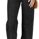 Sidefeel Women's Jeans High Waisted Straight Leg Stretchy Jeans Trendy Welt Pockets Loose Wide Leg Zimbaplatinum Denim Pants Size 8