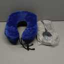 Travel Pillow for Airplane-2 Pack Memory Foam Neck Pillows, Soft Support Travel Essentials for Travelling, Sleeping Rest, Car, Train and Home Use(Grey&Blue)