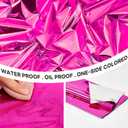 PartyWoo 3 pcs Hot Pink Foil Table Cover, 54 x 108 Inch Rectangle Waterproof Tablecloth for 6 to 8 Foot Tables, Disposable Plastic Party Tablecloth for Bachelorette Birthday Party Decorations