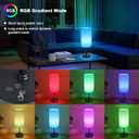 Unicozin Table Lamp,3 CCT 3000K/4500K/6500K & RGB Color Changing,Stepless Dimmable Touch Control Bedside Lamp for Reading,Ambience Nightstand Light for Home Decor Party,White Shade