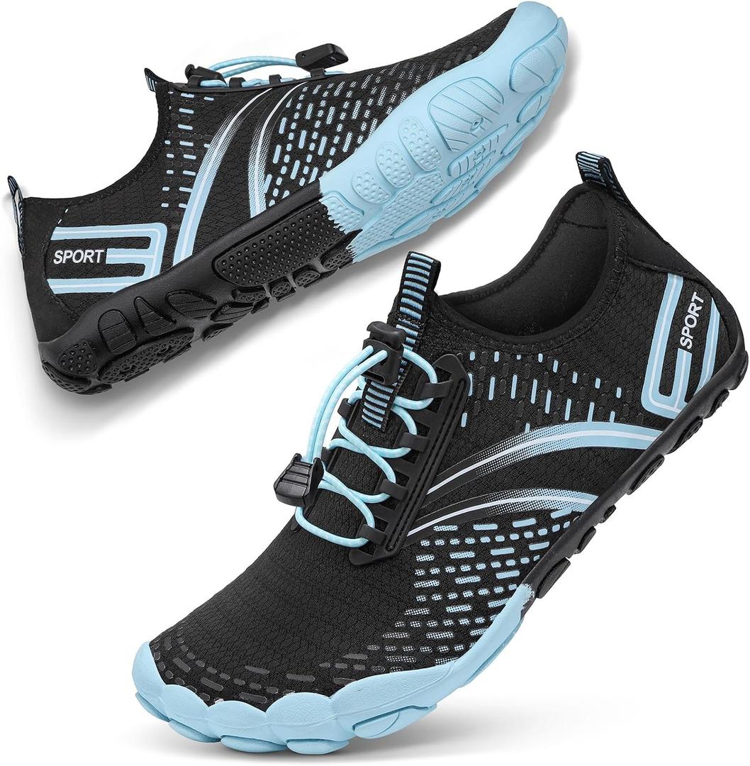 ATHMILE Hiking Barefoot Water Shoes for Women Men Beach Swim Aqua Pool River Quick Dry Athletic Wide Toe Outdoor Sport Kayaking Boating Rock Climbing Yoga Lake, 13 Women/11.5 Men