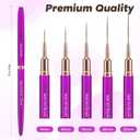 5PCS Nail Art Brushes Set with Pink Leather CaseMetallic Material Various Size Light WeightNail Brush Nail Brushes for Nail ArtSize5mm,8mm,12mm,20mm,25mm, Purple