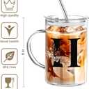 Personalized Extra Large Glass Drinking Cup With Lid Straw Mother's Day Gifts Coffee Cup Regalos Para Mujer Teen Girl Gift Trendy Stuff Iced Glass Tumbler Must Haves For Women Apartment Essentials