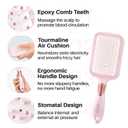 RHOS Paddle Brush for Women & Men - Detangler for Thick, Curly, Long, Wet & Dry Hair - Nylon Bristles Square Cushion Brush for Smoothing and Detangling (1 Pack - Pink)