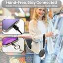 Clip and Go Strap for Phone with Wallet Crossbody  Adjustable Cellphone Lanyard for Women (Black)