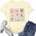 Book Shirt for Women Reading Teacher Shirts Book Lover Tshirt Cute Bookworm Teacher Short Sleeve Tops (M)