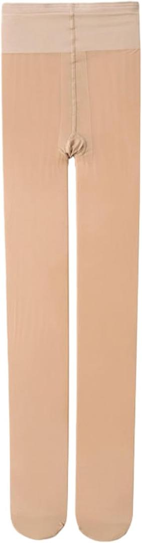 Double-layer Autumn and Winter Bare Leg Pantyhose, Natural Fleece and Thick Bottom Stockings - Foot Step - Fair Skin - Thin Fleece Style