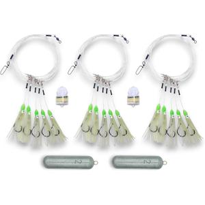 Deep Drop Glow Squid Bundle - 3 Rigs, 2 Deep Drop Lights, 2 Deep Drop Weights