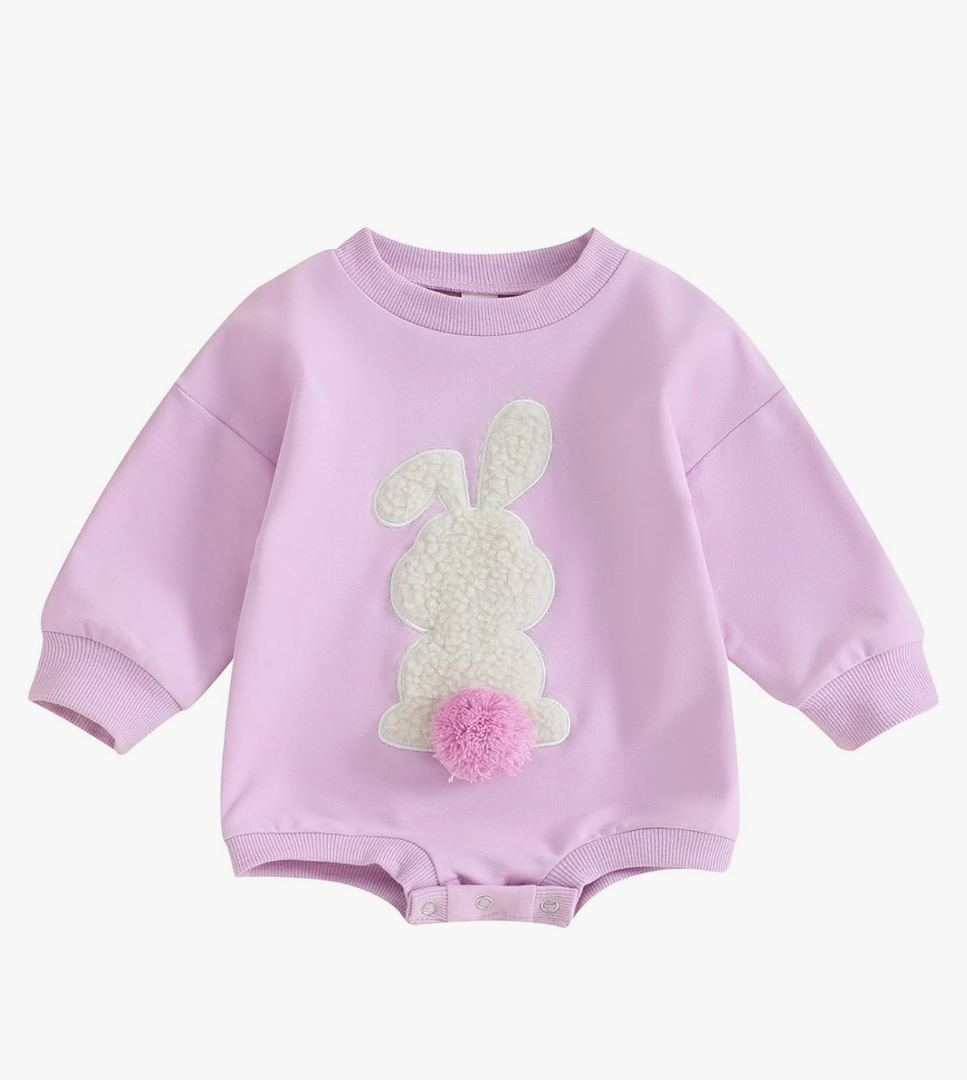 KOSUSANILL Baby Girl Boy Oversized Sweatshirt Romper Newborn Infant Long Sleeve Bubble Sweater Pullover Outfit, 70