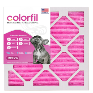 Colorfil 14x14x1 Air Filter (2Pack) | Made in the USA | Color Changing | Remove Cat and Dog Odor | MERV 8 for Pet Hair Dander and Dust | 13.75"x13.75"x0.75" Exact Size
