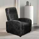 WdFour Leather-Like 4-Pieces Recliner Chair Covers Specifically for Small Adjustable Reclining Chair with 1 PC Pillowcase, Slipcover Recliner Couch Cover for Kids Dogs Pets,Black (Medium)