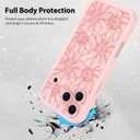 MZELQ for iPhone 17 Pro Case 2025 Case, Silicone Sunflower Floral Flower Cute Pattern, Camera Protection Soft Slim Shockproof for Girls Women -Pink