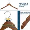 Wooden Shirt Hangers - Pack of 30 Sturdy Wood Hangers, Ideal for Laundry & Everyday Use, Heavy Duty, Walnut