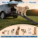 HBTower 67" Long & 17.3" Wide Folding Dog Ramp for Car, SUV & Truck Portable Pet Ramp with Non-Slip Surface, Extra Wide Steps for Large Dogs Up to 250LBS