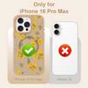 with Magnetic for iPhone 16 Pro MAX Case with Screen Protector, Anti-Fingerprint Translucent Matte Phone Cover for Girls Women-Autumn Flowers/Yellow