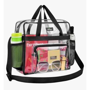 MAY TREE Clear Bag for Stadium Events 12×6×12 Clear Tote Lunch Bag with Reinforced Straps for Work, Sporting Events and Gym