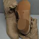 Luoika Women's Extra Wide Calf Knee High Boots, Wide Width Slouchy Knee-High Boots Low Stacked Heel Winter Fall Plus Size Boots. 231109 Beige 9.5XW