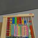 KIDWILL Preschool Math Learning Toy,10Row Wooden Frame Abacus with MultiColor Beads, Counting Sticks, Number Alphabet Cards, Gift for 2-6 Years Old Toddlers Boys Girls