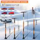 EcoNour 49" Extendable Squeegee Snow Brush and Ice Scraper for Car Windshield & Windows | 270 Telescopic Snow Broom with Pivoting Squeegee | Heavy Duty Car Snow Removal Tool for SUV, Truck & Car