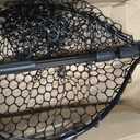 Rubber Coated Fishing Landing Net with Telescoping Handle, Foldable, Black