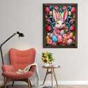 Semneroy 5D Easter Diamond Art Kits for Adults Beginners, Round Full Drill DIY Diamond Art for Easter Rabbit, Colors Egg Anime Gem Art Paint Crafts Home Decor 12x 16 Inch