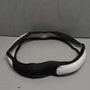 LKWLIKEI Nappa Leather Steering Wheel Cover, Elegant Diamond Checkered Design, Non-Slip wear-Resistant, Enhance Driving Comfort, Suitable for Steering Wheel Diameter 14 1/2-15 Models.Black White