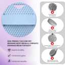 4 x Heavy Duty Silicone Body Scrubber  Anti Zinc Infused-Lymphatic Brush Exfoliating Body Scrubber for Shower Body,with Stiff and Soft Bristles for Anti-Puffiness,Blood Circulation- Azure