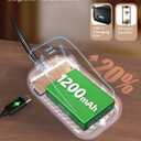 Glocusent 26 LED Book Light, 1200 mAh 90 Hrs Lasting Rechargeable Reading Light, 5 Amber Colors & Stepless Dimming Book Reading Light - Portable Clip on Light for Book Lovers Kids