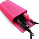 ZAKRA Curling Iron Holder,Heat Resistant Silicone Holder for Flat Iron,Hair Straightener,Hot Hair Tools,Vanity Accessories Fix with Stainless Steel Hook.(Hotpink)