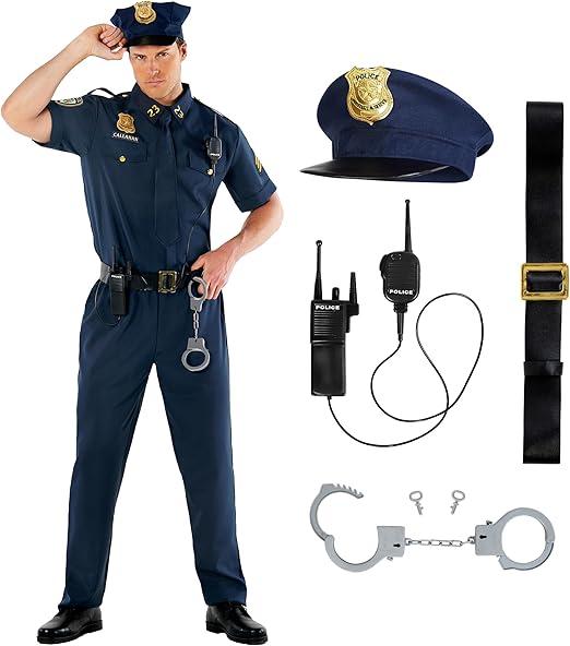 Morph Police Costume Mens Cop Costume Police Uniform Mens Cop Outfit Adult Halloween M