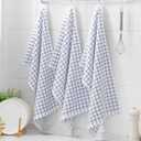 Homaxy 100% Cotton Kitchen Towels 6 Pack-15 X 25 Inches, Check Design Waffle Weave Hand Tea Towels, Super Soft and Absorbent Dish Towel for Drying Dishes, Navy Blue