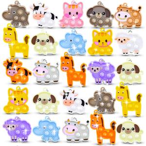 30pcs Party Favors for Kids Easter Basket Stuffers Easter Egg Fillers Sensory Fidgets Toys Mini Pop it Keychain Stocking Stuffers Kid Birthday Gift Treasure Box Toy Classroom Prizes Box Pinata Fillers
