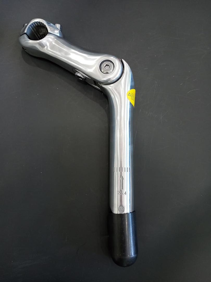 Quill Stem Adjustable 25.4mm, 22.2mm Alloy Alum 110mm -for Beach Cruisers, MTB's, and Gas Powered Bicycles- Silver