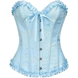 SZIVYSHI Corset Tops for Women, Bustier Shapewear Lingerie, Lace Waist Push Up Bodysuit medium