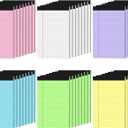 Colored Note Pads 5x8, 48 Pack Pink Small Legal Pads 5x8, College Ruled Small legal Notepads Easy Tear-off, Perforated Lined Writing Pads 5x8, 30 Sheets Colored Mini Legal Pads for Office, School