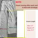 heipeiwa Women's Linen Casual High Waist Wide Leg Straight Dress Cotton Linen Pants Button Trousers (White)