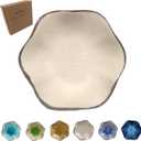 Coffee Spoon Rest for Coffee Bar Accessories, Small Spoon Rest for Coffee Station, Flower Ceramic Tea Spoon Holder for Teaspoon Rest for Tea Spoon, 1 PC (Cracks Deco, Cream White)