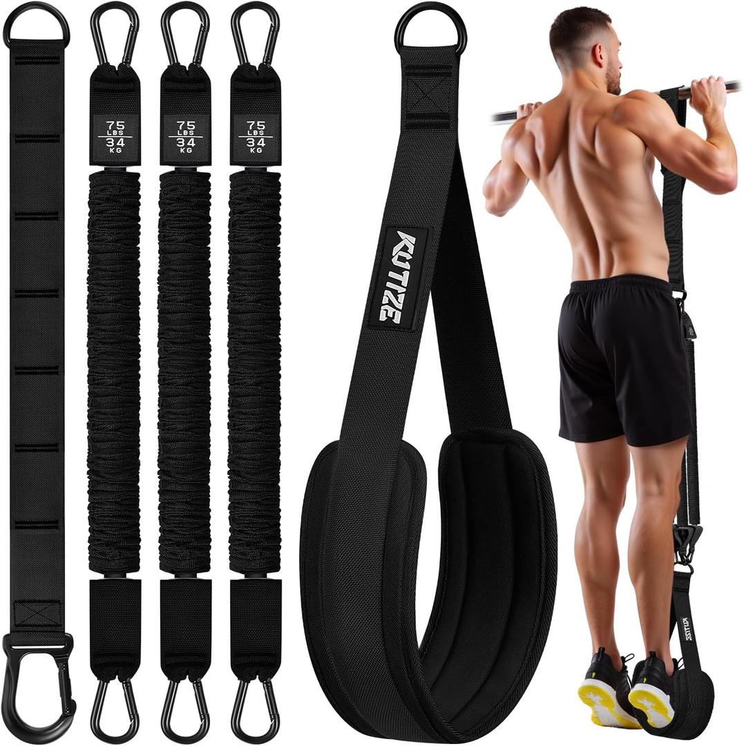 Pull Up Assistance Bands, Pull Up Bar Resistance Bands, Pull Up Bands for Enhanced Strength Training, Muscle Training, 3 Heavy-Duty Adjustable Pull Up Assist Strap & Comfortable Foot Strap